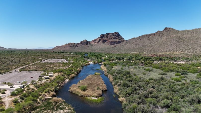 Aerial photos of the lower Salt River outside of Phoenix, Arizona